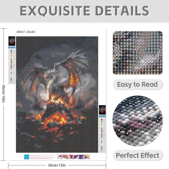 Flame Volcano Dragon Diamond Painting Kit for Adults {2}