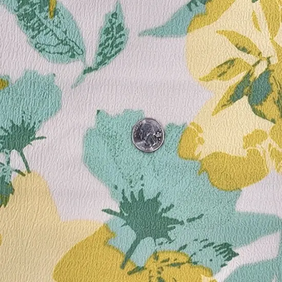 1 Yard Poly Bubble Textured Green Fabric 58/60" Wide, Lightweight & Crinkle Woven Material {4}