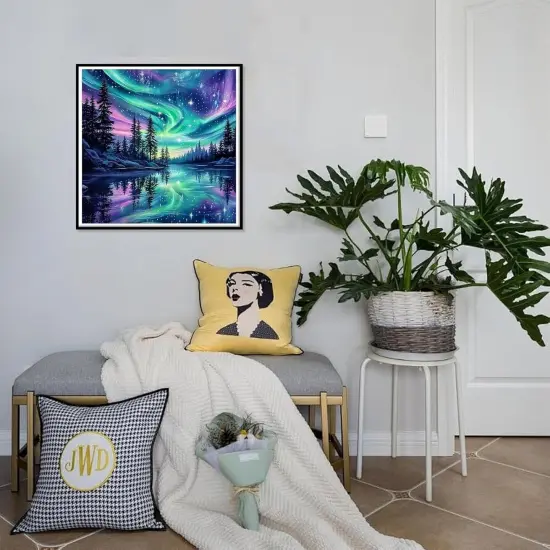 Aurora Starry Night Diamond Painting Kit - 14 * 14 Inch (G7711) {5}