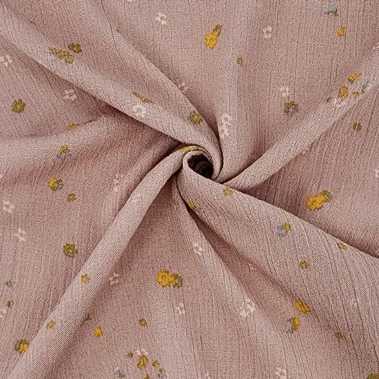 1 Yard Soft Mauve Rayon Crinkle Woven Fabric 50/52 Inch Wide Perfect for Sewing Projects {3}