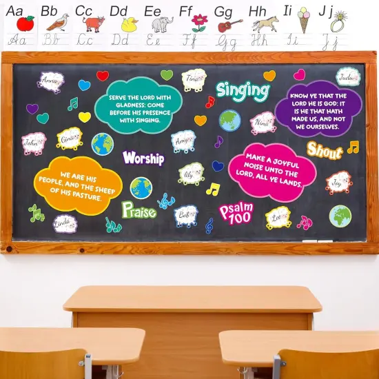 48 Pcs Psalm 100 Sunday School Classroom Door Decorating Kit {3}