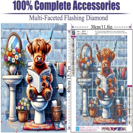 Highland Cow Diamond Painting Kits for Adults 12x16Inch {2}