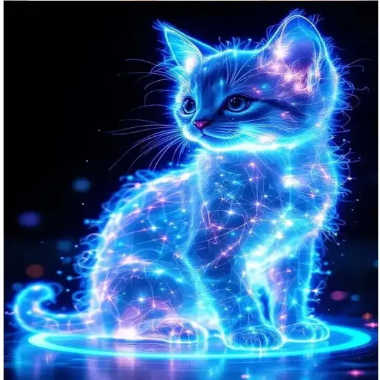 Cat Diamond Painting Kits for Adults DIY Round Gem Art Animal Cute Cat Diamond Art Kits for Adults,5D Full Drill Diamond Dots Crafts Paintings Canvas for Beginners Home Decor 12x16Inch {1}