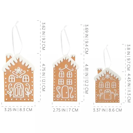 Gingerbread House Ornaments 12ct 4.5in Christmas Decor Set {6}