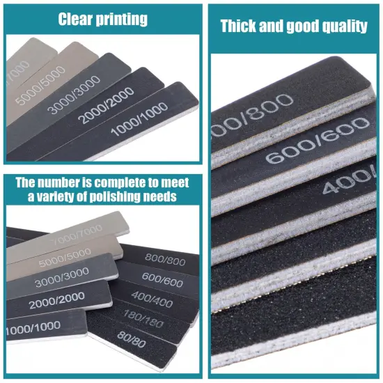 20 Pcs Sanding Sticks for Plastic Models Polishing Sticks Assorted Metal and Wood Sanding Tools Accessory for Model Craft Amateur Beginner(Low Grits and High Grits,Groovy Style) {4}