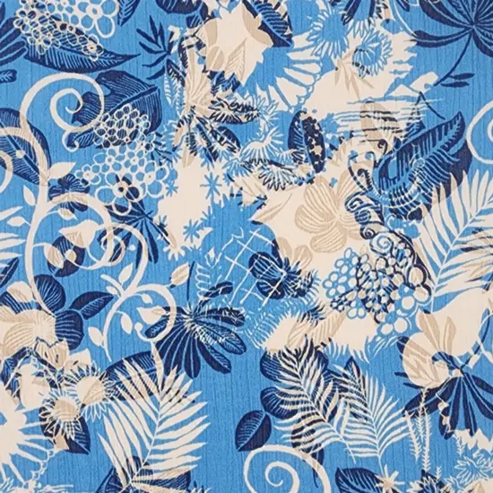 1 Yard Blue Rayon Crinkle Breathable Apparel Material Fabric 50/52" Wide {3}
