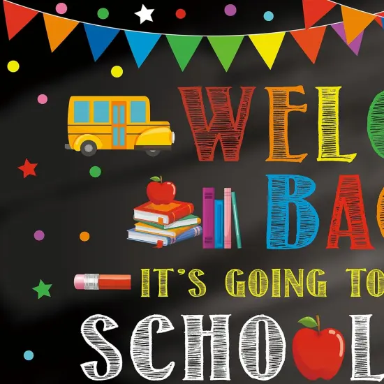 Welcome Back It&rsquo;s Going to be a Great School Year Backdrop Banner {3}