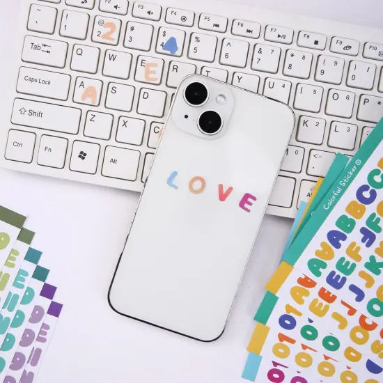 2400 Pieces Small Colorful Vinyl Letter Stickers {3}