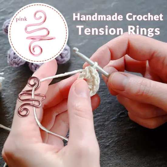 4Pcs Crochet Ring + 60Pcs Stitch Markers Adjustable Crochet {2}