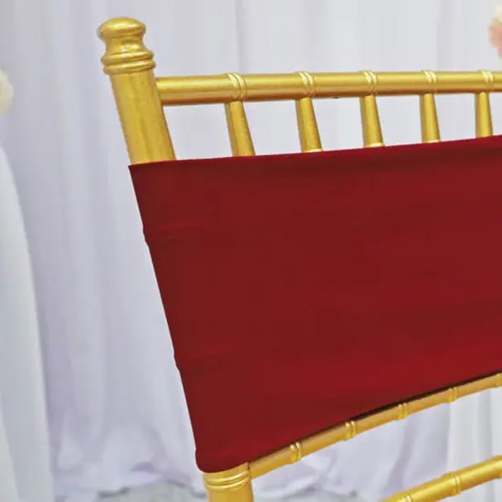 10 Pieces Vibrant Apple Red Stretch Spandex Chair Bands 7 x 13 Inches {5}