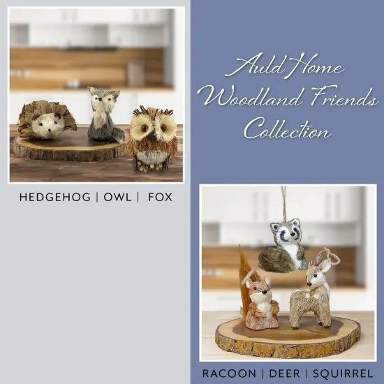 Woodland Friends Figurines Fox Owl Hedgehog Forest Decor Set {5}