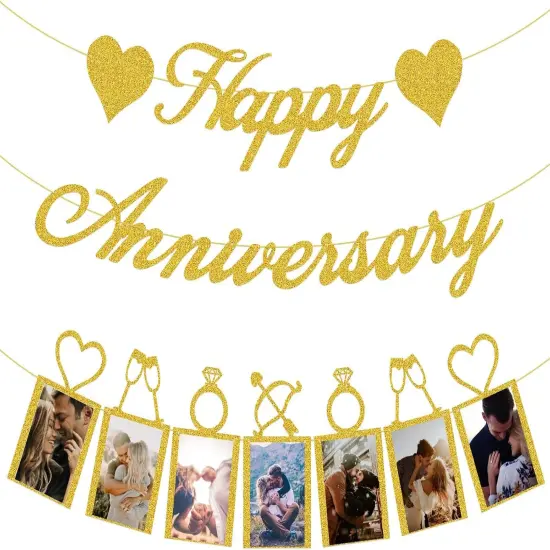 Happy Anniversary Decorations - Banner and Photo Banner {1}