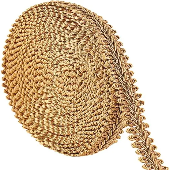 15 Yards Golden Gimp Braid Trim 13mm Gold Polyester {1}