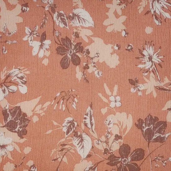 1 Yard Lightweight Coral Pink Rayon Crinkle Fabric for Dresses Skirts Blouses Width 50/52" {2}