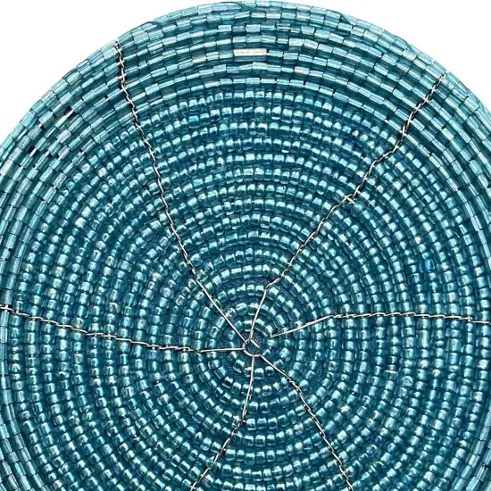 Handmade Beaded Bar Drink Tabletop Protection Coasters - Set of 4 {5}