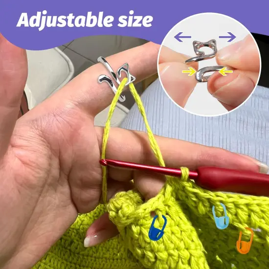 10Pcs Crochet Ring with 45 Crochet Stitch Markers and 6 pcs Sewing Needles {5}