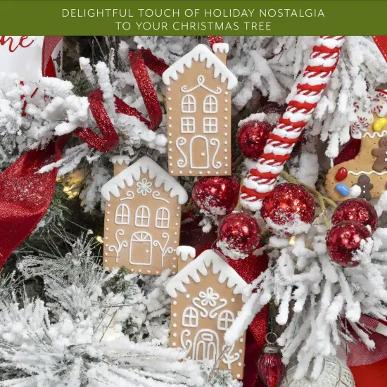 Gingerbread House Ornaments 12ct 4.5in Christmas Decor Set {4}