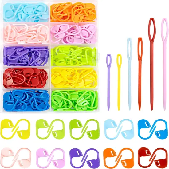 200 Pcs Stitch Markers 10 Color Knitting Markers {1}