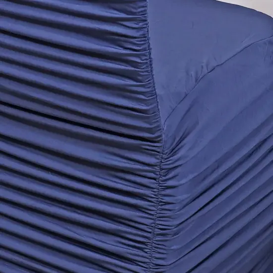 1 Piece Navy Blue Rouge Chair Cover, Ruffled Stretch Spandex for Banquet Chairs {5}