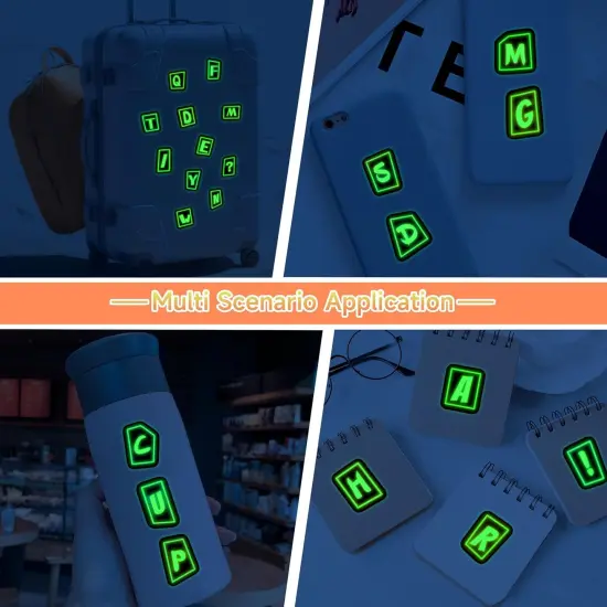 70 Pcs Alphabet Neon Stickers for Kids Glow in The Dark {5}