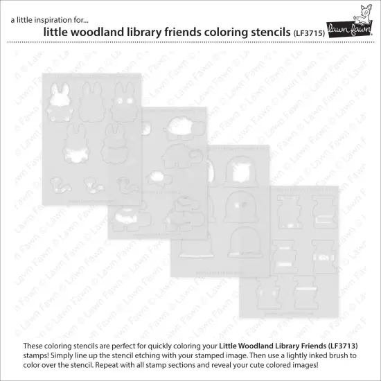 Lawn Clippings Coloring Stencils-Little Woodland Library Friends {2}