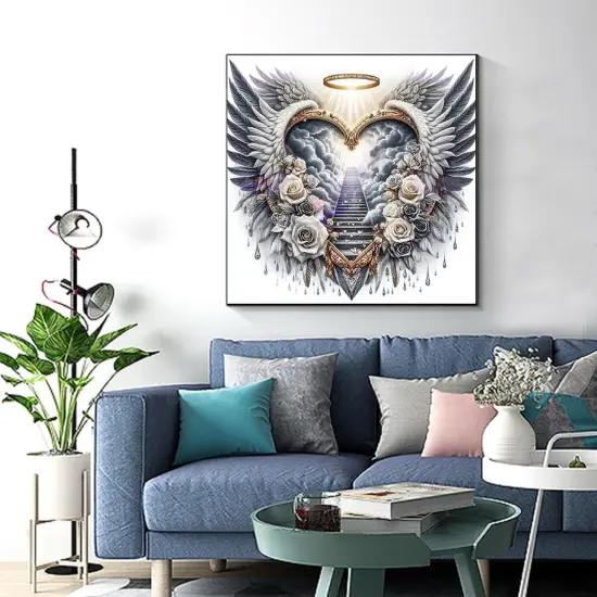 Heart Flower Wing Diamond Art 13.78x13.78 Inch {4}