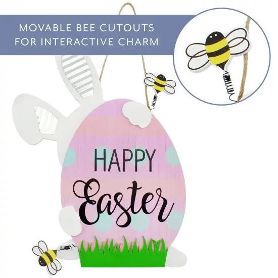 Easter Bunny Door Hanger 3D Spring Wall Decor {3}