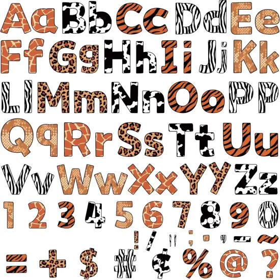 266 Pcs Letters Combo Pack Set Bulletin Board Letters Animal Prints Letters {1}