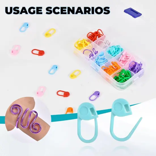 2Pcs Crochet Ring + 100Pcs Stitch Markers {2}