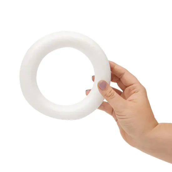 6 Inch Foam Wreath Forms for Crafts, White Circles for Christmas Decorations, DIY Supplies (8 Pack) {5}