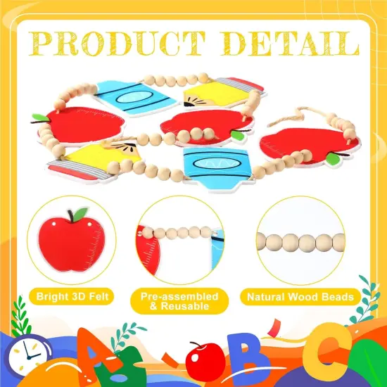 4ft Back to School Classroom Decorations 3D Felt Banner {3}