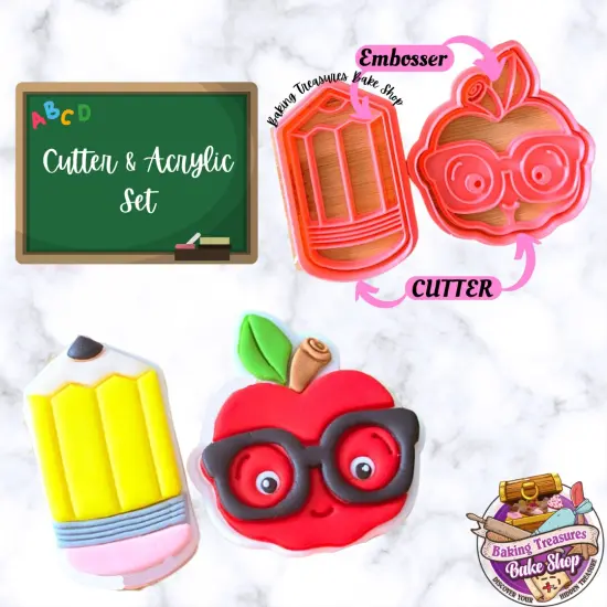 Teachers Pet Apple & Pencil Theme Cutter & Embosser Set {1}