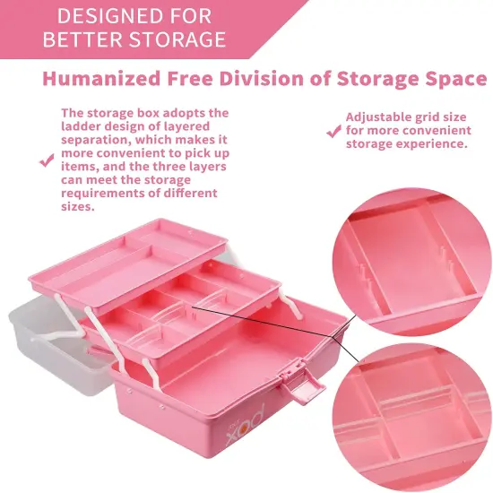 Three-Layer Multipurpose Storage Box - Pink {2}