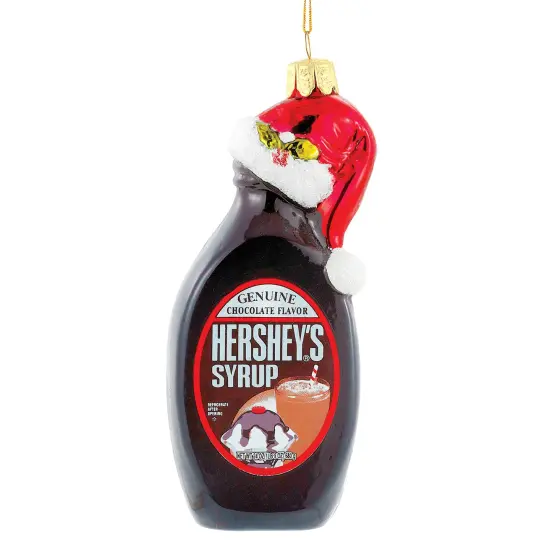 Collections Etc Hershey's Syrup Bottle Glass Christmas Ornament {2}