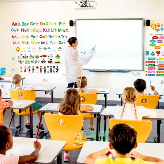 Alphabet Numbers Wall Decals - 12 Sheets Color {3}