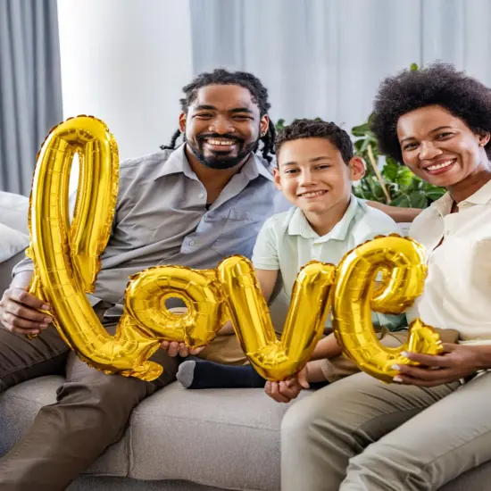 55 Inch -Heart Balloons and Love Balloons, Foil Balloon Set with Gold Love {3}