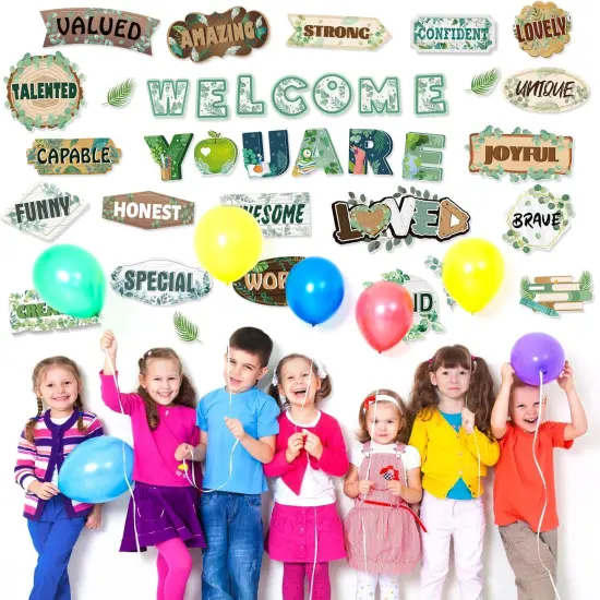 39pcs Eucalyptus Affirmation Station Bulletin Board Set {4}