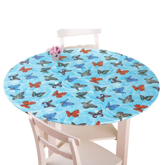 Collections Etc Collections Etc. Patterned Fitted Table Cover with Soft Flannel Backing and Durable Wipe-Clean Vinyl Construction {2}
