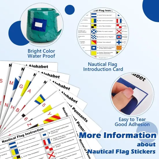 7 Pack Nautical Flag Stickers Set with Maritime Flag {2}