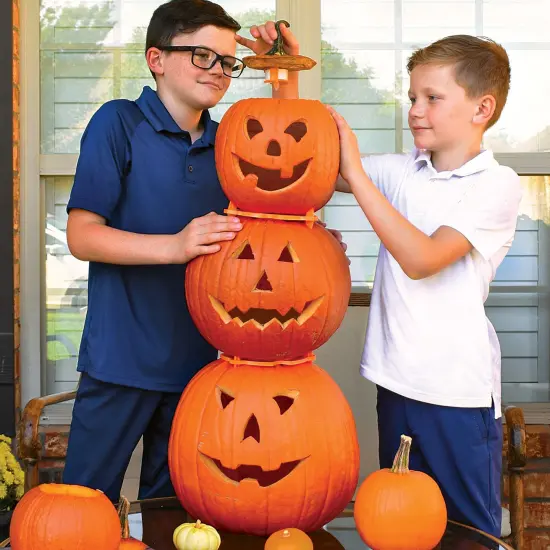 Collections Etc Stack-O'-Lantern Pumpkin Stacking 8-Piece Kit {4}