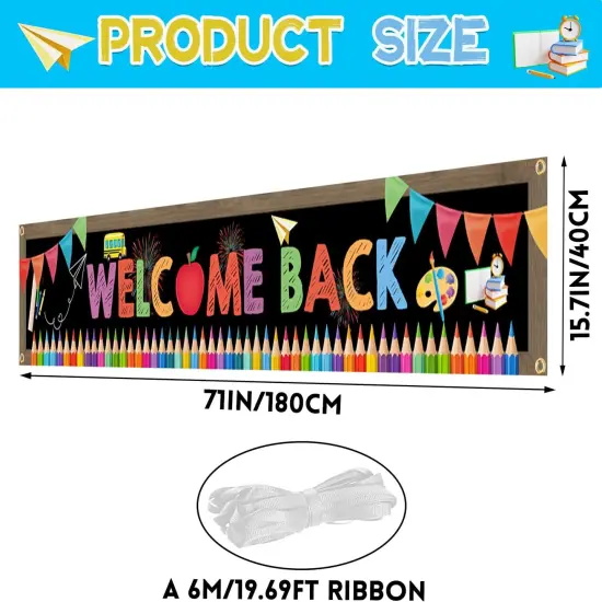 Welcome Back To School Banner - Multicolor {2}