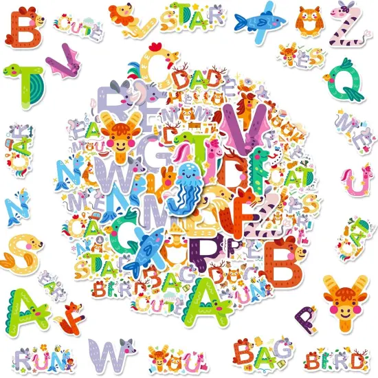 50 PCS Alphabet Learning Stickers Waterproof {1}