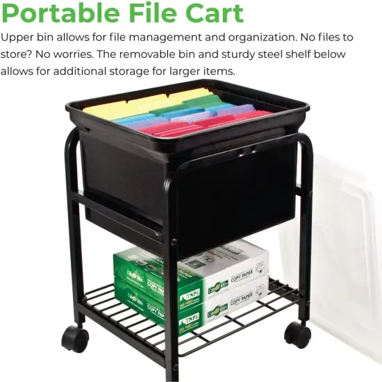 Hanging Rolling File Cart with Clear Lid {5}