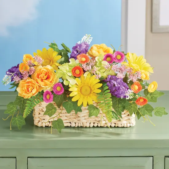Collections Etc Colorful Garden Artificial Floral Centerpiece {1}