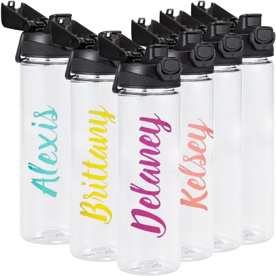 6 Pack Clear Water Bottles Bulk - 24 oz {1}