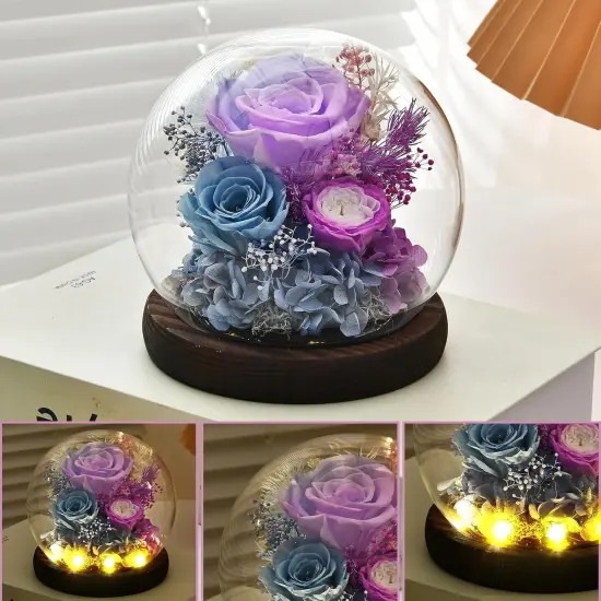 Gifts for Women, Flowers Delivery Prime, Roses in Glass Dome with LED Light - Gifts for Mom Grandma Her Girlfriend Wife {4}