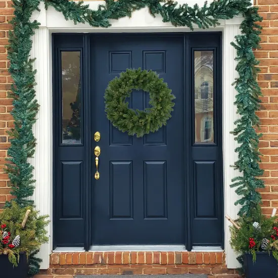 Northlight Pre-Lit Battery Operated Mossy Cashmere Pine Artificial Christmas Wreath - 32" - Clear Led Lights Green {4}