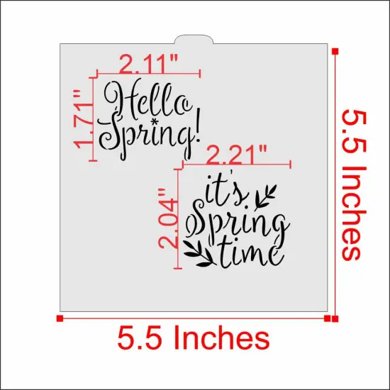 Hello Spring! and It's Springtime Cookie & Craft Stencil | CM093 by Designer Stencils | Cookie Decorating Tools | Baking Stencils for Royal Icing, Airbrush, Dusting Powder | Craft Stencils for Canvas, Paper, Wood | Reusable Food Grade Stencil {2}