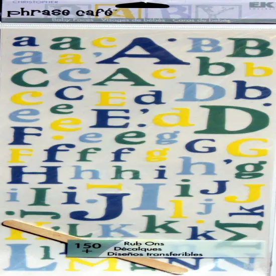 Phrase Cafe Baby Faces Christopher Alphabet & Numbers Rub-ons {1}