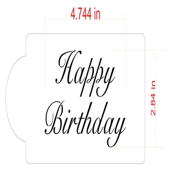 Fancy Happy Birthday Cake Stencil | C241 by Designer Stencils | Stencils for Royal Icing, Airbrush, Dusting Powder | {2}